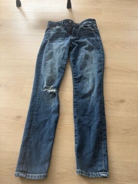 Joe's Jeans Indigo Straight Leg with Distressed Knee